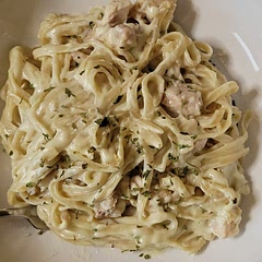 Realized too late we were out of parmesan. Subbed mozzarella. Edible but not the best. 