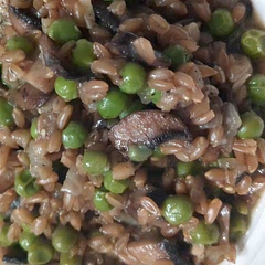Easy and tasty too! I don't have a Instapot so I made it stove top instead; I had to add extra liquid and continue to cook for an additional 7-8 mins to get a soft enough texture to the farro. 