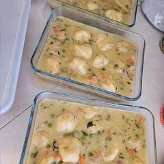 One of my favorite dishes to make is chicken and dumplings. I made a couple modifications such as I used cream of chicken soup as my base