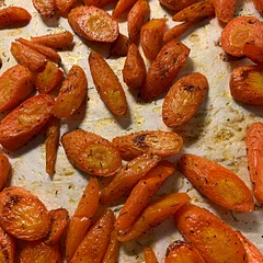 I used olive oil, salt, pepper and a little dried dill.