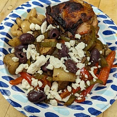 What a yummy twist on sheet pan chicken. Delicious! Thanks for the idea of adding feta and olives. 