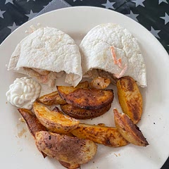 Served with homemade wedges. Recipe for those on my profile as well.