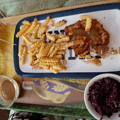 Pound with pointy hammer and thinner next time.   Bought canned purple Cabbage and had FF