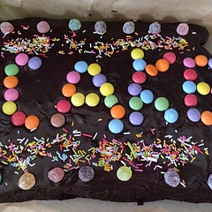 Beautifully decorated by a pair of 8 year olds!