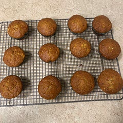 Followed recipe made muffins instead of loaf smells wonderful so quick and easy love the minimal ingredients seems like substitute and addition friendly recipe was moist and delicious