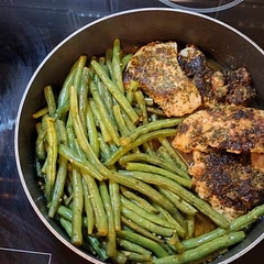 This was delicious and will make it again. Next time I will cook the green beans a little longer.