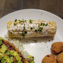 Yummy. Served alongside salmon with avocado salsa. I used Tajin instead of paprika and question freso instead of cojito. Very good :)