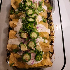 Leaving the edges of the tortillas dry so they get crispy was an excellent suggestion. I really enjoyed this meal