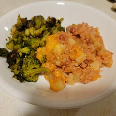 The dish is good but feels like it needs more flavor for balance. You get small bursts when you hit a bean or the cheese but the rest is kind of flavorless. I would consider browning the meat rather than mixing it in raw to see if that helps. 