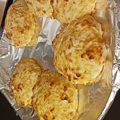 Fresh out of the oven. I only made half of the recipe and added cheddar cheese. Mmm