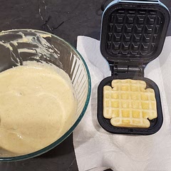 Absolutely wonderful, easy & delicious recipe! I did end up using 2 scoops of protien powder to make it a bit thicker, but finally got to use my mini waffle maker and it was so worth it. Healthy & definitely reccomend a try