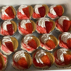 This recipe is amazing!! The lemon and strawberry are a perfect blend, one doesn’t overpower the other! Besides assembly, it was a pretty quick! Everyone loved them! I had none left! Highly recommend!
