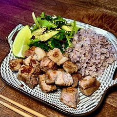 My pork chops were thick cuts so I ended up cubing them. Great flavor!