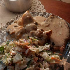 I added mushrooms to the base recipe because I love mushrooms. Turned out pretty good. I did need to thicken the sauce.