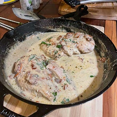 Used half cream cheese half milk
Can put over pasta