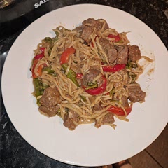 Delicious! Made it with egg noodles, added extra soy sauce to the noodles before mixing everything together! 