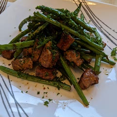 This is a great way to eat pork chops. My wife will not eat them any other way because she thinks they are dry any other method we try. The sauce compliments it well. 