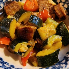 I used hot Italian sausage.