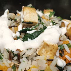 Really tasty, baked frozen butternut squash instead and then baked my spiced tofu until crispy. Cooked my spinach then added everything together and topped with my own tahini sauce. 