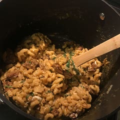I switched out the chicken for Buffalo blue cheese sausage. Very good!! 
I would add more cheese tho
