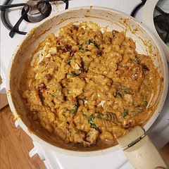 I cut the chicken into smaller pieces instead of strips but it was really good. I felt like there was a lot of steps but they're a lot of easy steps. Will definitely make again