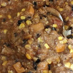 Easy, fast and delicious. What more do you need? I made my own changes to the recipe (added canned corn, carrots instead of celery, black beans instead of pinto) and my partner and I really liked it. Because of the red lentils, it's chunkier than other chillies we've had in the past, which is a win in our book.