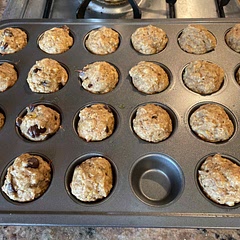 Really good. Used chia egg instead of flax, and green lentil instead of red (use what you have!) and did chocolate chips in half. Great go-to breakfast or snack!
