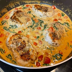 Doubled the heavy cream, tripled the Parmesan, absolutely delicious. Had it over rice, the lemon was a wonderful garnish.