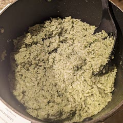 I wanted to use some of my parsley so I decided to try green rice. I halved the recipe because I had only 3/4 cups. I didn't have broth so I just mixed water with homemade chicken bouillon seasoning (without the nutritional yeast). I let it steam 5 minutes instead of 20, and as many others, I squeezed some lemon in at the end (though it still tasted good without!)