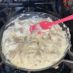 This was so much fun to make and it’s so yummy!! I used Gruyère cheese and put 1 cup instead of 1/2.  And I used cauliflower gnocchi too!