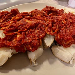Delicious. Served over baked potatoes instead of making tacos. Would also be good as a sandwich.