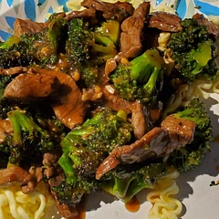 (Only added a tablespoon of brown sugar) This was SO GOOD.  We cooked some ramen noodles to go with it because we didn't have rice, and it was great. We didn't add the flavor packet to the ramen, and I'm glad we didn't. This dish packs a punch. In a good way. It's easy too. This is for sure a go to meal if I'm in a hurry, or if I want something super yummy.