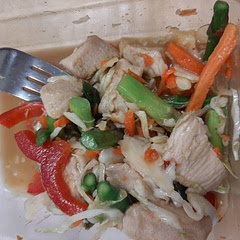 Didn't want to make rice, so served over shredded cabbage. Sauce was sweeter than I perfer and sauce thined out after reheating. Overall pretty decent and will remake after minor tweaks.