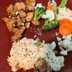 I added a little more of each sauce, because it was a little dry. I also used frozen mixed vegetables, because that was all I had. Huge hit with my kids.