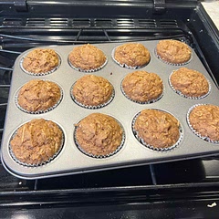These were delicious. The first time I made them as written and found them too sweet for my taste. Second tjme I used 1/3 cup honey instead of 2/3 maple syrup. I didn’t have maple syrup.