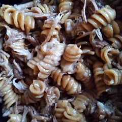 All I did was reheat the whole roast in my ninja foodie and then added the noodles and a jar of beef gravy and a jar of water. And pressure cooked everything for 7 mins on high! I served it on top of home style mashed potatoes and it was divine! 🤤😋 My husband and kids loved it as well!