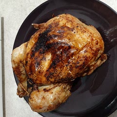 I felt it the herbs and did 1/2 tsp each of salt, pepper,  smoked paprika, garlic powder,  and onion powder. Cooked at 185°C for the reccomended time. 

The skin is a little too burnt,  will try 180°C next time.  