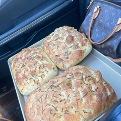 Picture is me transporting it to my friends bridal shower.  This is the best focaccia recipe on the internet. I’ve made it a lot and everyone loves it. THANK YOU!