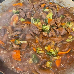 This is delicious I used chuck steak tonight instead of lamb and it was so tender after marinating it all day