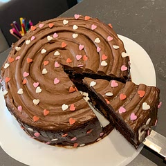 I’m a fan of chocolate cakes and I liked this recipe a lot! Soaked my cake in milk a little bit:)
1 h baking wasn’t enough
