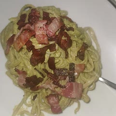 Really nice! Doubled the garlic added a bit of chilli (because we like it), and cooked the sauce in the bacon fat.

Will definitely become one of our regulars
