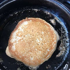 Best pancake recipe I’ve found!  Cast iron skillet with lots of butter tastes like Cracker Barrel!