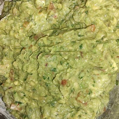 I like a smooth guac so i pureed the cilantro, onion and pepper. It's a HIT 
