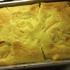 Made a double batch. Single batch calls for one 15oz can of peaches but we used two 29oz cans for a double. It's delicious, but I may add more peaches if I make it again. Very cakey for a cobbler.