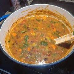 Soup is delicious as is, switched it up a bit to add more veggies. 1 can of crushed tomatoes and about 4 cups of spinach. So good and nutrients dense. 