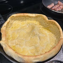 Halved it to fit in a cast iron