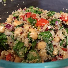 This is a great stand alone salad or as a side to grilled chicken or fish. Also would be good with fried tofu.