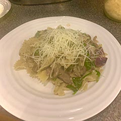 Added mushroom stock, chicken stock and some creme fresh. Didn’t bother with pepper. Came out nice and will do again. Looks nothing like original as usual.