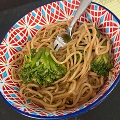 Made an extra square of noodles, added broccoli and made a little extra sauce. Turned out pretty tasty.