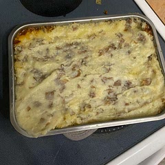 I topped mine with butter before putting in the oven! I also didn’t have red wine vinegar so I left it out and it still came out delicious!